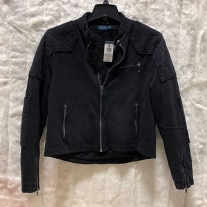Womens XL POLO Ralph Lauren Moto Jacket black
